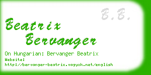 beatrix bervanger business card